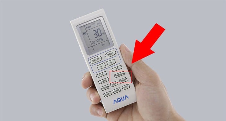 Chọn ON TIMER trên điều khiển điều hòa điều khiển để thay đổi thời gian hoạt động