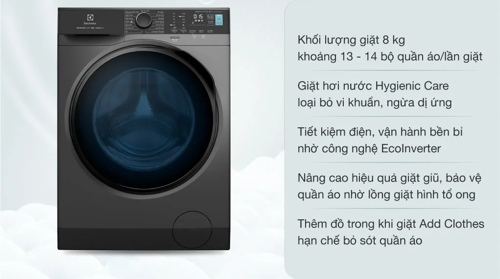 Máy giặt Electrolux 8KG inverter EWF8024P5SB Máy giặt Electrolux 8KG inverter EWF8024P5SB