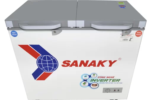 Tủ đông 2 ngăn đông và mát inverter Sanaky VH-2899W4K (220 lít, nắp kính xám)