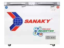 Tủ đông 2 ngăn đông và mát inverter Sanaky VH-4099W4K (280 lít, nắp kính xám)