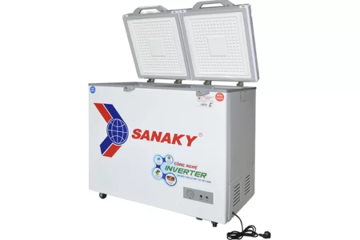 Tủ đông 2 ngăn đông và mát inverter Sanaky VH-4099W4K (280 lít, nắp kính xám)