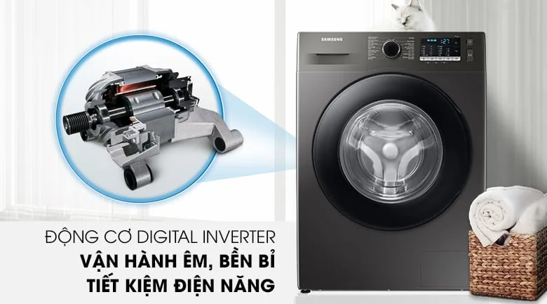 Máy giặt Samsung Inverter 9.5kg WW95TA046AX/SV Máy giặt Samsung Inverter 9.5kg WW95TA046AX/SV - Động cơ Digital Inverter tiết kiệm điện năng, vận hành êm ái, bền bỉ