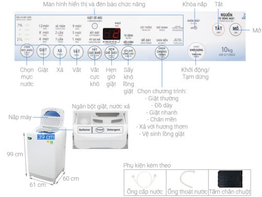 Máy giặt Toshiba 10 kg AW-G1100GV WB