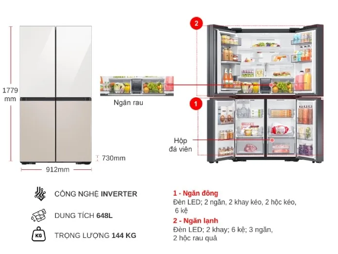 Tủ lạnh Samsung Inverter 648 lít RF59CB66F8S/SV Tủ lạnh Samsung Inverter 648 lít RF59CB66F8S/SV