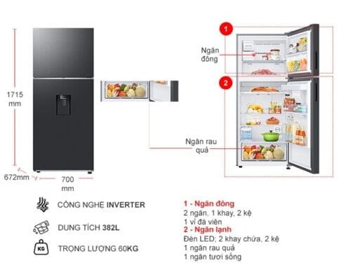 Tủ lạnh Samsung RT38CG6584B1SV Inverter 382 lít [2023]