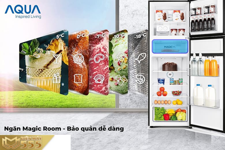 Tủ lạnh Aqua 312 lít inverter AQR T359MA GB