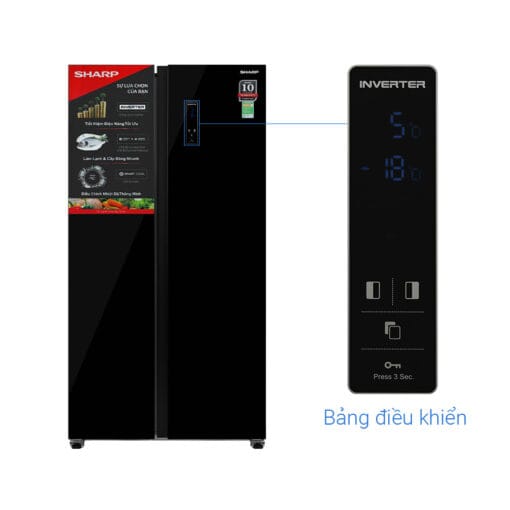 Tủ Lạnh Sharp Inverter 532 lít SJ-SBX530VG-BK