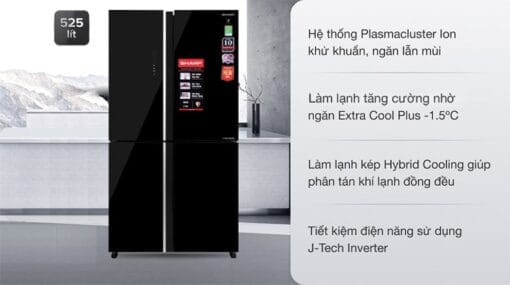 Tủ lạnh Sharp SJ-FXP600VG-BK Inverter 525 lít 4 cửa hiện đại