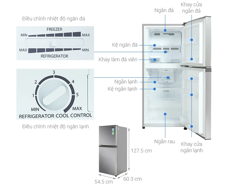 Tủ lạnh Casper 185 lít inverter RT-200VS Tủ lạnh Casper 185 lít inverter RT-200VS