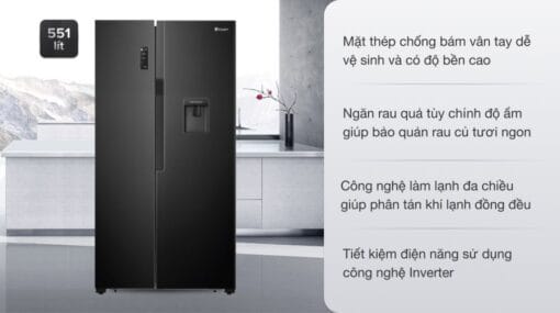 Tủ lạnh Casper 551 lít inverter RS-575VBW