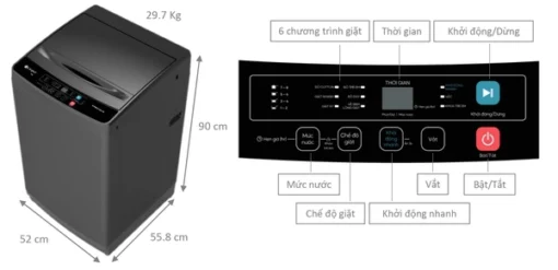 Máy giặt Casper lồng đứng 8 kg WT-8NG2