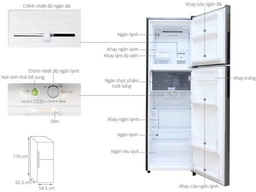 Tủ lạnh Sharp SJ-X281E-DS - 271 Lít (Bạc sẫm)