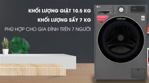 Máy giặt sấy LG Inverter 10.5 kg FV1450H2B