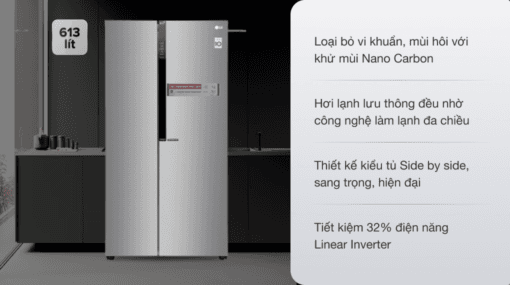 Tủ lạnh LG 613 lít inverter GR-B247JDS