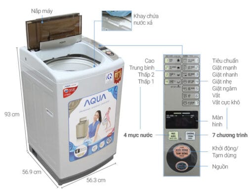 Máy giặt Aqua 7.2 kg lồng đứng AQW-S72CT