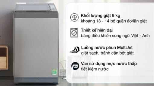 Máy giặt Aqua 9 kg lồng đứng AQW-S90CT.S