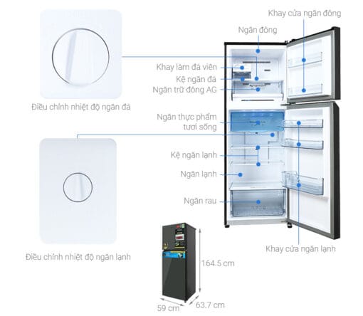 Tủ lạnh Panasonic 306 lít inverter NR-TV341VGMV