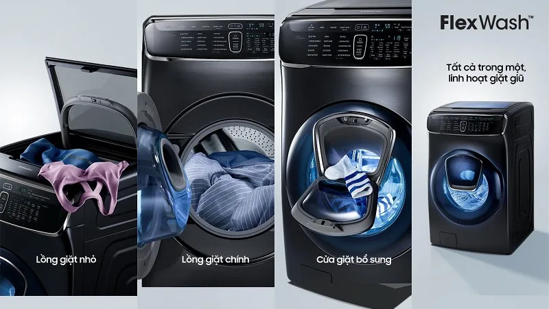 Máy giặt sấy Samsung 21 kg FlexWash WR24M9960KV/SV