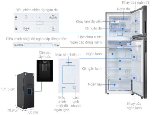 Tủ lạnh Samsung Inverter 345 lít RT35CG5544B1SV