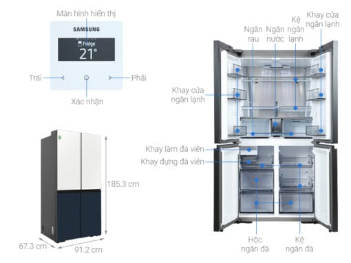 Tủ lạnh Samsung RF60A91R177 Multi Door Bespoke Inverter 599 lít