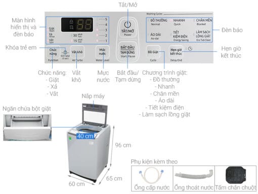 Máy giặt Samsung 8.5 kg WA85M5120SG/SV