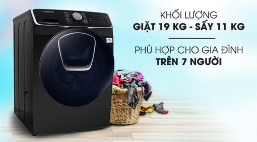 Máy giặt sấy Samsung Add Wash Inverter 19 kg WD19N8750KV/SV