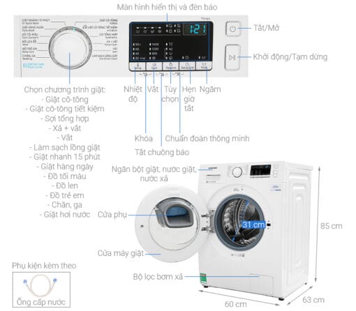 Máy giặt Samsung Addwash Inverter 10 Kg WW10K44G0YW/SV