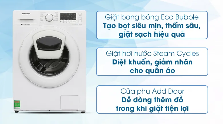 Máy giặt Samsung Inverter 9 kg WW90K52E0WW/SV Máy giặt Samsung Inverter 9 kg WW90K52E0WW/SV