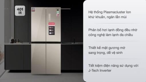 Tủ lạnh Sharp Inverter 401 lít SJ-FXP480VG-CH