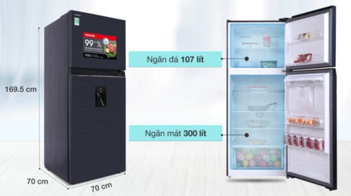 Tủ lạnh Toshiba Inverter 407 lít GR-RT535WE-PMV(06)-MG, Lấy nước ngoài , Mới 2021