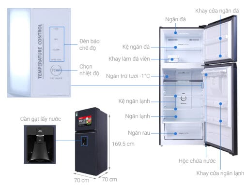 Tủ lạnh Toshiba Inverter 407 lít GR-RT535WE-PMV(06)-MG, Lấy nước ngoài , Mới 2021