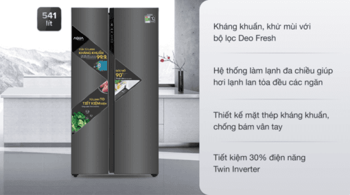 Tủ lạnh Aqua 541 lít inverter AQR S541XA BL