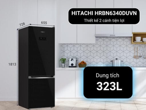 Tủ lạnh Hitachi Inverter ngăn đông dưới 323 lít HRBN6340DUVN New 2024