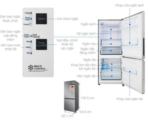 Tủ lạnh Panasonic 255 lít inverter NR-BV280QSVN