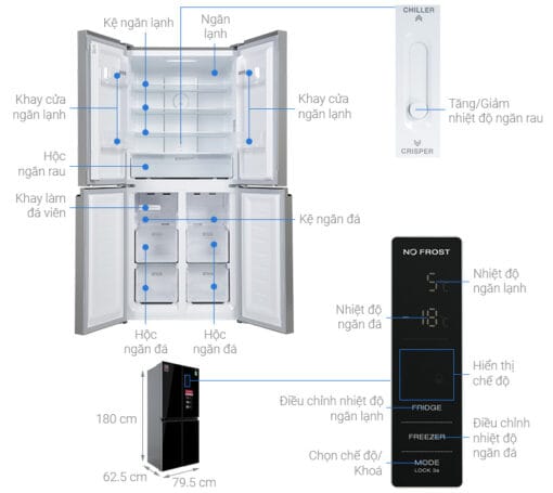 Tủ lạnh Sharp Inverter SJ-FX420VG-BK Mới 2022