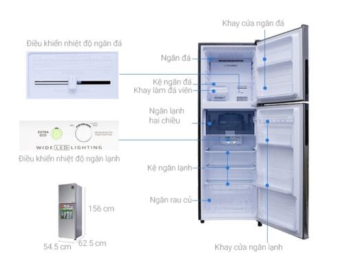 Tủ lạnh Sharp SJ-X251E-DS - 241 Lít (Bạc sẫm)