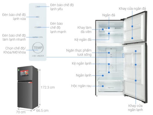 Tủ lạnh Toshiba GR-RT559WE-PMV(58)-MM Inverter 411 lít